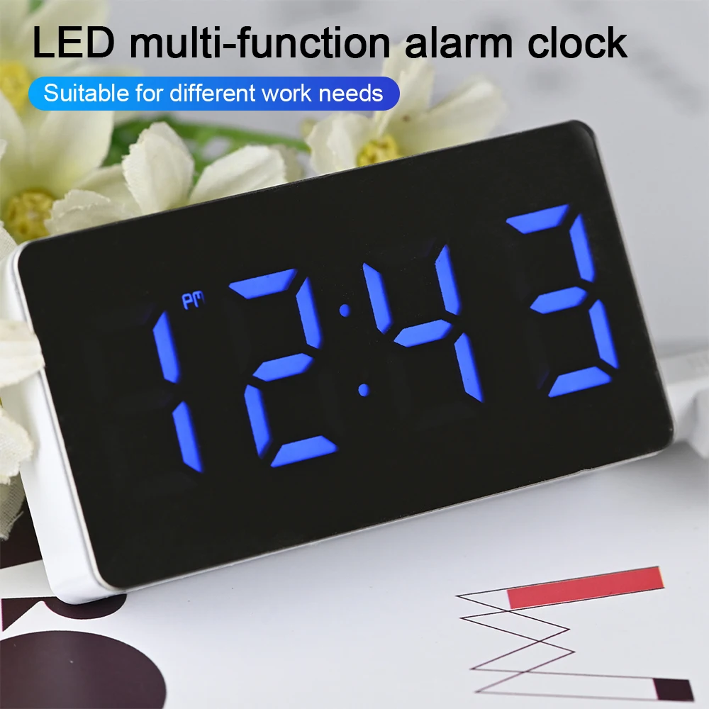 LED Veidrodėliai Skaitmeninis Laikrodis, Žadintuvas Atidėti Stalo Laikrodis Pabusti Išjungti Kalendoriaus Pritemdomi Elektroninių Darbalaukio Laikrodžius, Namų Puošybai 2