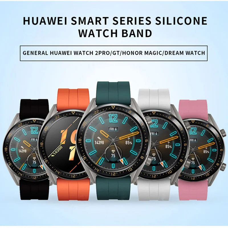 22mm Silikono Dirželis Huawei Žiūrėti GT Riešo juostos Apyrankę Watchband 3