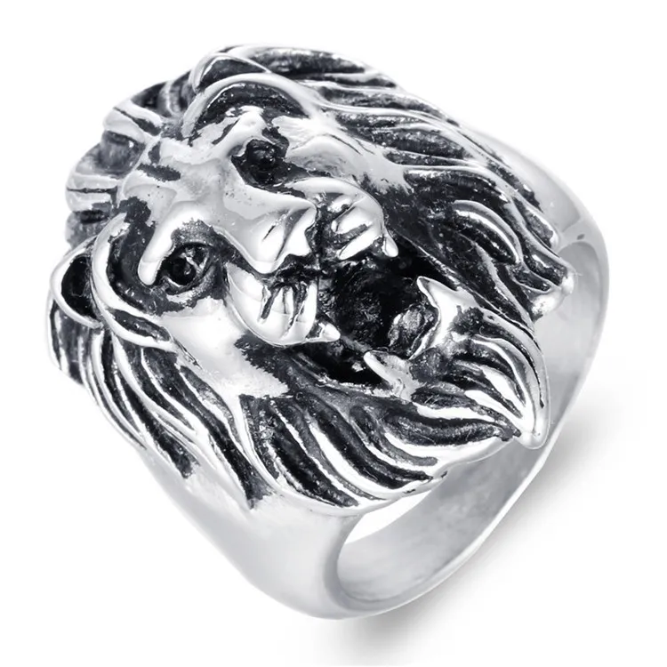 Kaukolės žiedas mens žiedai, nerūdijančio plieno 2020 vyrų punk signet-žiedas vyrų big wolf galvos liūtas gyvūnų vyrų piršto-žiedas vyrams Priedai 3