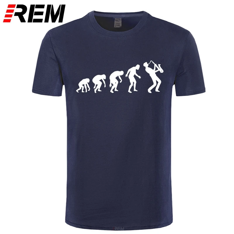 Saksofonas Marškinėliai Saksofonas Evoliucijos Žmogaus T-Shirt Grafikos Atsitiktinis Marškinėliai Medvilnės Įdomus Vyras Trumpas Rankovėmis Marškinėlius 4