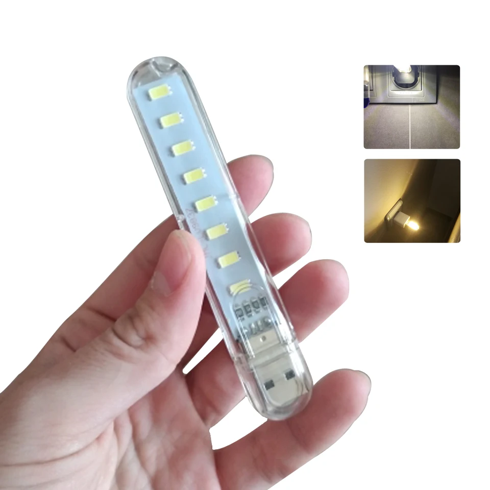 Mini USB LED Stalo Lempa Nešiojamų Skaityti Stalas Šviesos 3 8 12 24Leds Knygos Naktį šviesos Žibintuvėlis, Kempingas Galia Banko Sąsiuvinis 5