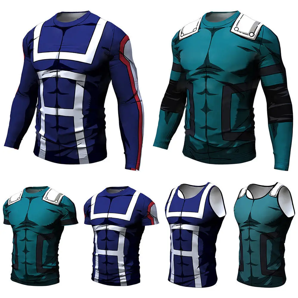 Naujas Mano Herojus akademinės bendruomenės Vyrų Vasaros marškinėliai Midoriya Izuku 3D Spausdinimo Mokyklos Kolegijos Stiliaus Boku no Herojus akademinės bendruomenės Marškinėliai Topai 0