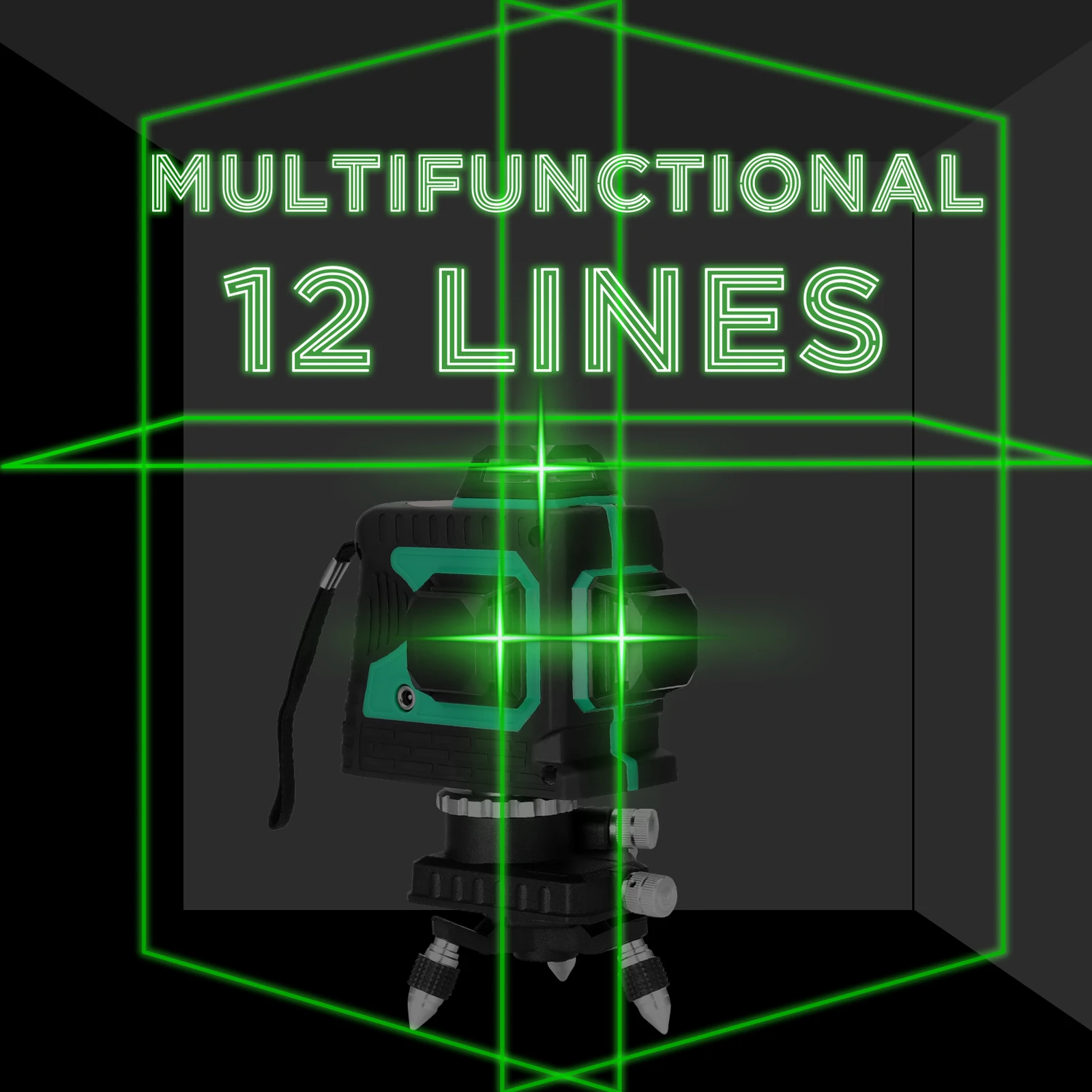 Daugiafunkcinis 3D 12 Linijų Lazerio Lygiu Priemonė, Vertikalios Horizontalios Linijos su 3° Savaime išsilyginantis Funkcija 0