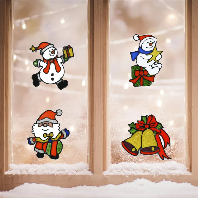 Kalėdų Lango Lipdukas Stiklo Lipdukai, Žiemos, Santa Claus Sniego Sienų Lipdukai Vaikų Kambario Kalėdų Dekoracijas Naujųjų Metų 2