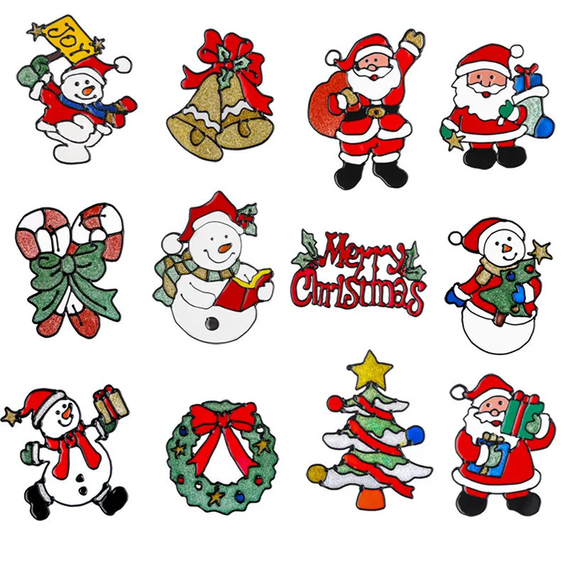 Kalėdų Lango Lipdukas Stiklo Lipdukai, Žiemos, Santa Claus Sniego Sienų Lipdukai Vaikų Kambario Kalėdų Dekoracijas Naujųjų Metų 5