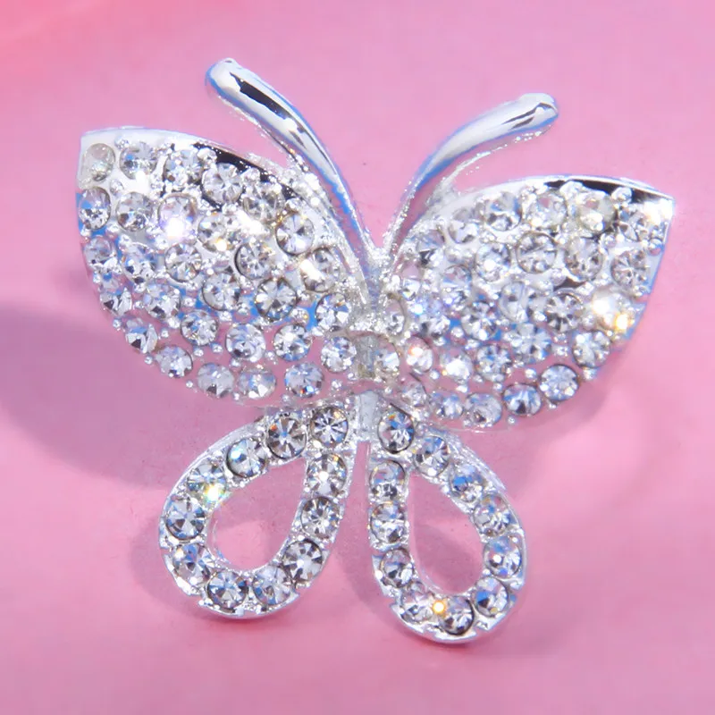 Saldus Crystal Butterfly Žiedai Moterų Mados Reguliuojamas Mielas Atidaryti Žiedai, Vestuvių juvelyriniai dirbiniai Dovanos 4