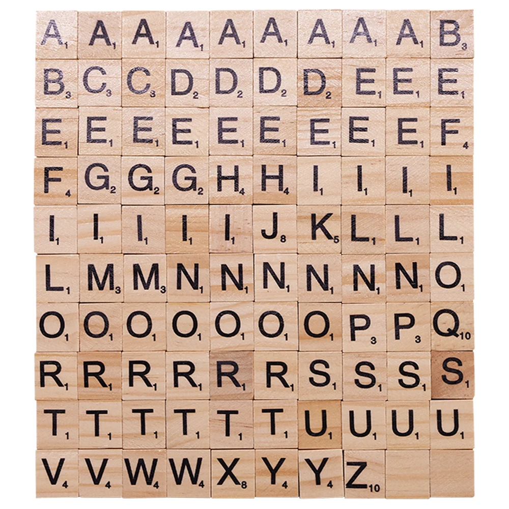 100vnt/daug Medinių Scrabble Raidžių Mediniai Abėcėlė Scrabble Juodos Raidės Ir Skaičiai Skaitmeninis Dėlionės Mediniai Žaislai Vaikams Džiaugtis 0