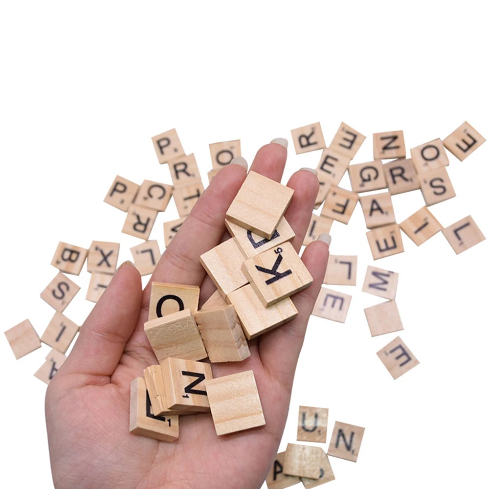 100vnt/daug Medinių Scrabble Raidžių Mediniai Abėcėlė Scrabble Juodos Raidės Ir Skaičiai Skaitmeninis Dėlionės Mediniai Žaislai Vaikams Džiaugtis 4
