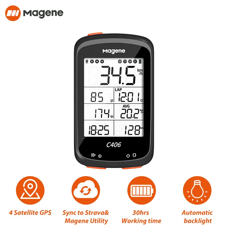 Magene-C406 smart kalnų dviratis kompiuteris, atsparus vandeniui, GPS, wireless, dviračių įranga duomenų APP, laisvas su apsaugine plėvele，Karšto pardavimo 4