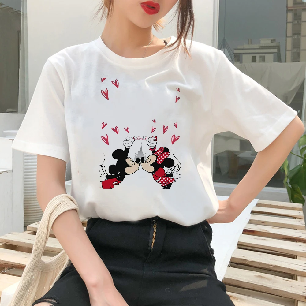 Šiek tiek Velnias Minnie Mouse moteriški marškinėliai Vasaros 2021 Naujas Mados Disney Drabužių Edgy Dizaino Marškinėliai Moteriška Kawaii Grafinis 2