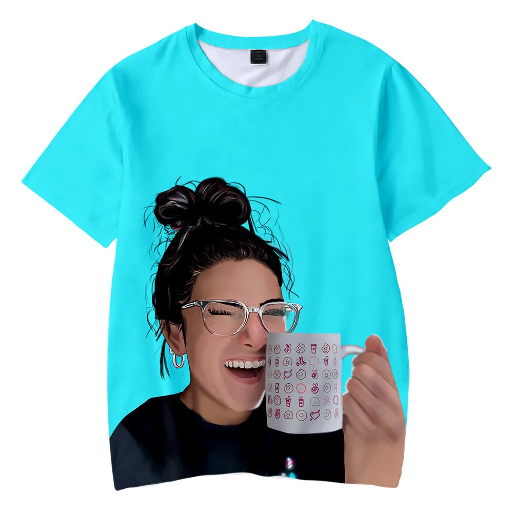 Charli Damelio 3D Spausdinimo marškinėliai Atsitiktinis Pavasario/Vasaros Hip-Hop trumpomis Rankovėmis T Negabaritinių Marškinėliai Topai 3