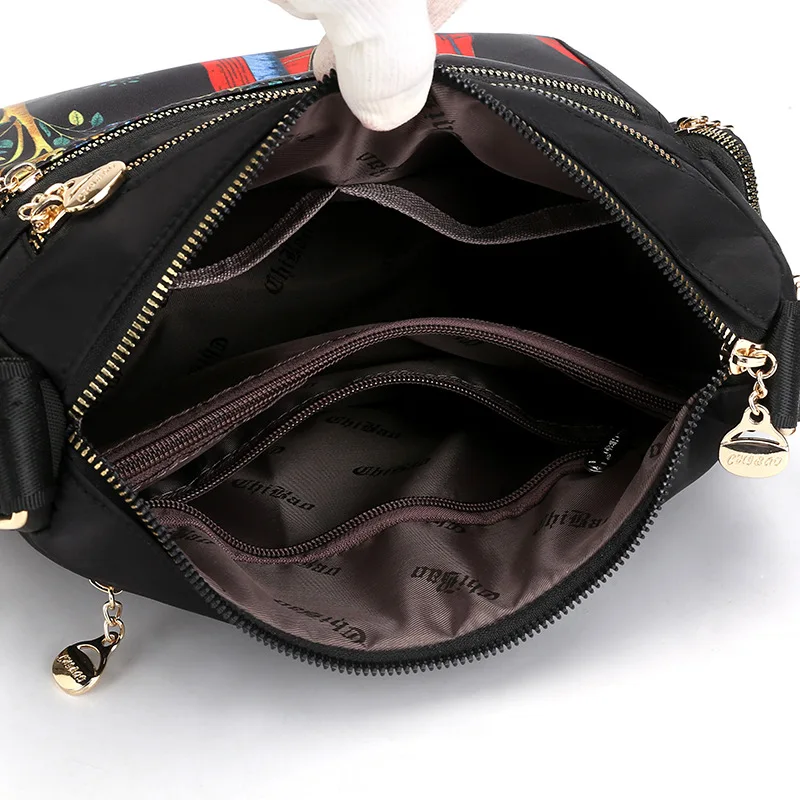 Kaimo stiliaus gėlių pečių maišą Europos ir Amerikos stilius derliaus crossbody maišelį Moterų mados vandeniui nailono krepšys 2