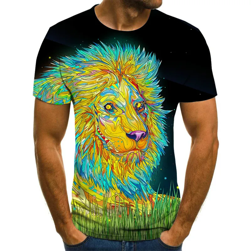 2021 m. vasarą naujų gyvūnų spausdinti marškinėliai vyriški juokinga mados vasaros laisvalaikio T-shirt O-kaklo marškinėliai vasarą 3