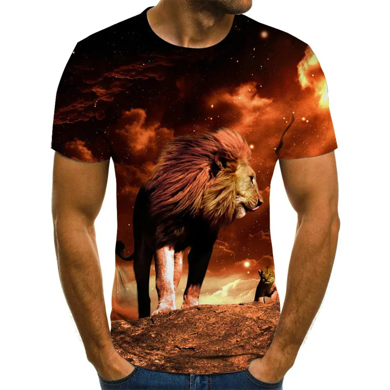 2021 m. vasarą naujų gyvūnų spausdinti marškinėliai vyriški juokinga mados vasaros laisvalaikio T-shirt O-kaklo marškinėliai vasarą 4
