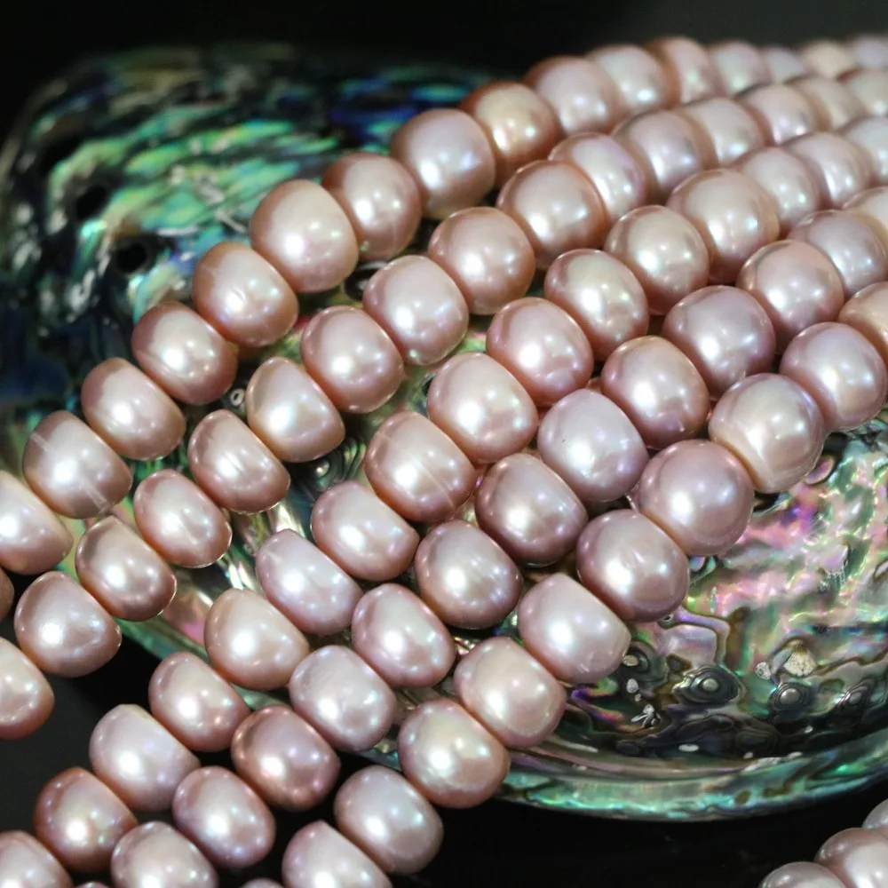 Aukščiausios kokybės natūralių gėlo vandens dirbtiniu būdu išauginti raudonos perlas abacus prarasti karoliukai 9-10mm mados moterų fine jewelry making 15inch B1384 0