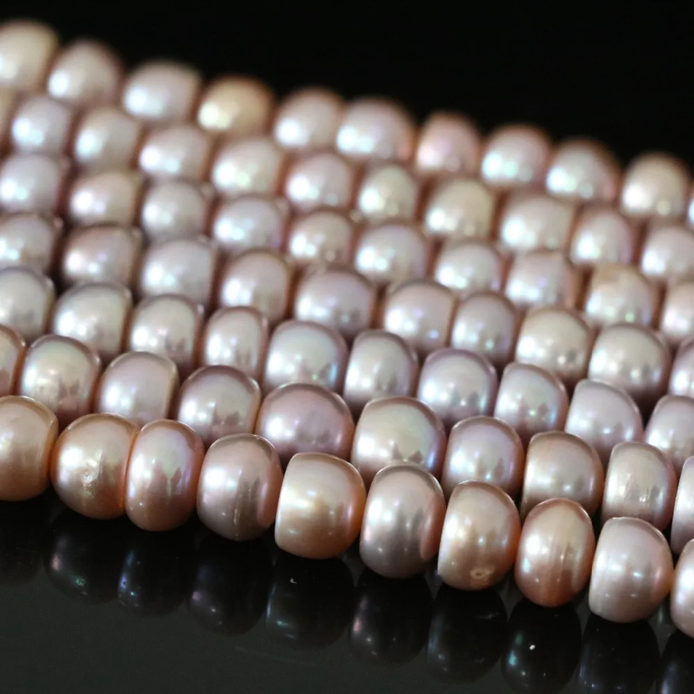 Aukščiausios kokybės natūralių gėlo vandens dirbtiniu būdu išauginti raudonos perlas abacus prarasti karoliukai 9-10mm mados moterų fine jewelry making 15inch B1384 2