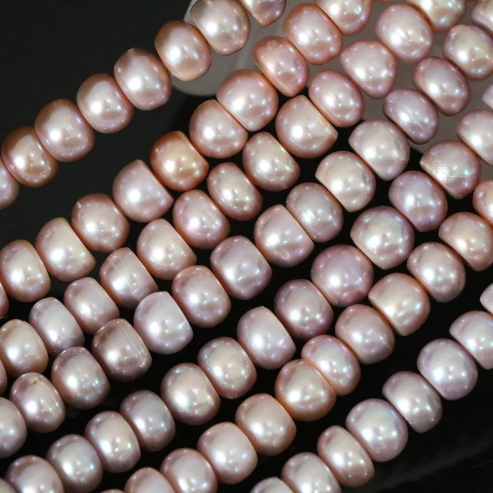 Aukščiausios kokybės natūralių gėlo vandens dirbtiniu būdu išauginti raudonos perlas abacus prarasti karoliukai 9-10mm mados moterų fine jewelry making 15inch B1384 4
