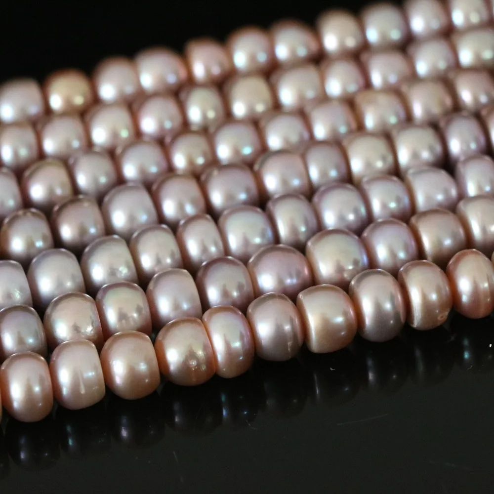 Aukščiausios kokybės natūralių gėlo vandens dirbtiniu būdu išauginti raudonos perlas abacus prarasti karoliukai 9-10mm mados moterų fine jewelry making 15inch B1384 5