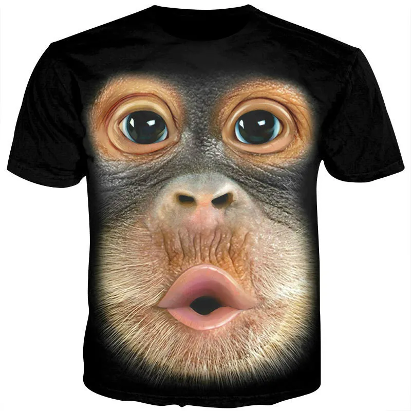 Berniukai kiaulienos pilvo viršuje vyrų 3d trumparankoviai marškinėliai krūtinės plaukai atspausdinti monkey face juokingi marškinėliai vasaros 2021 1