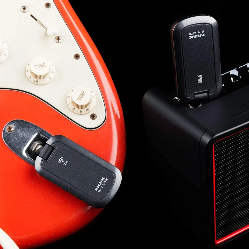 NUX B-1 Lite Belaidės Gitaros Sistemos 2.4 GHz Įkrovimo 4 Kanalų Garso Siųstuvas, Imtuvo Kabelį Akustine elektrine Gitara 0