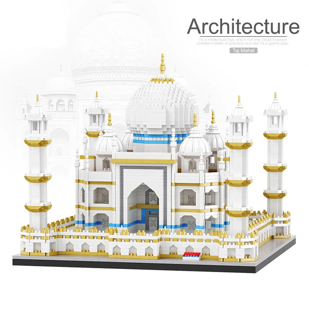 Idėjų Kūrėjas Ekspertų BALODY Taj Mahal 16067 4530PCS Ss Modulinių Plytų Pasaulyje Garsaus Architektūros Modelis Mini Buliding Blokai Žaislai 2