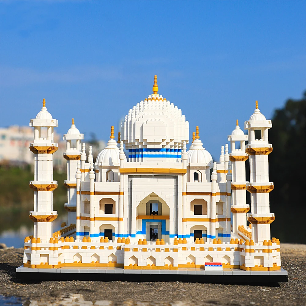 Idėjų Kūrėjas Ekspertų BALODY Taj Mahal 16067 4530PCS Ss Modulinių Plytų Pasaulyje Garsaus Architektūros Modelis Mini Buliding Blokai Žaislai 3