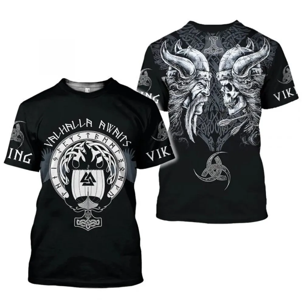 2021 m. Vasarą Naujas Vyrų Viking 3dt Marškinėliai Spausdinimas Drabužių, Karšta Tendencija Punk T-shirt Harajuku Vyrų Viršų 0