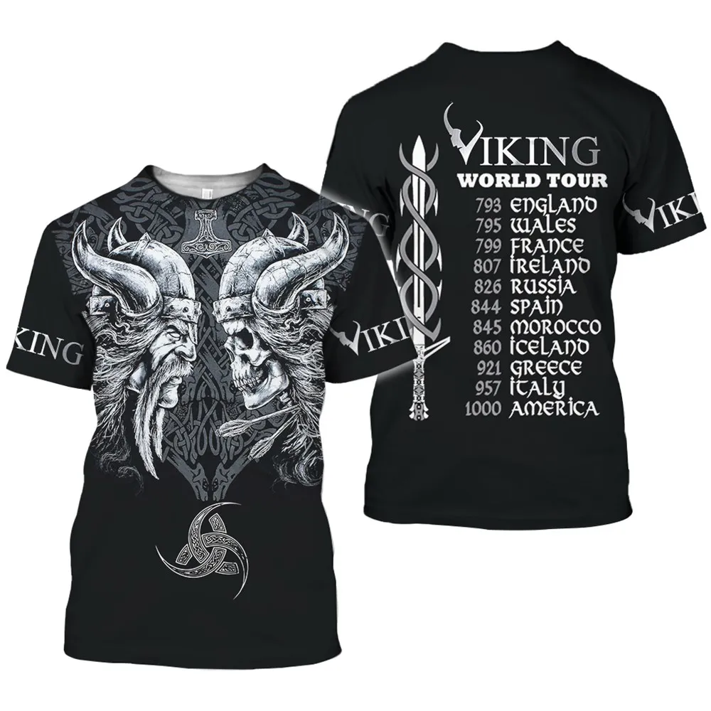 2021 m. Vasarą Naujas Vyrų Viking 3dt Marškinėliai Spausdinimas Drabužių, Karšta Tendencija Punk T-shirt Harajuku Vyrų Viršų 2