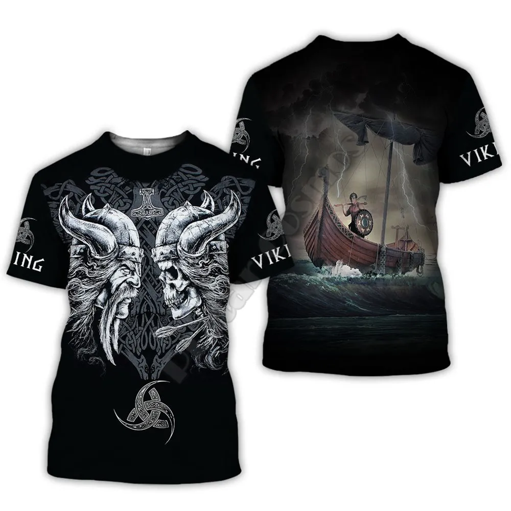 2021 m. Vasarą Naujas Vyrų Viking 3dt Marškinėliai Spausdinimas Drabužių, Karšta Tendencija Punk T-shirt Harajuku Vyrų Viršų 4