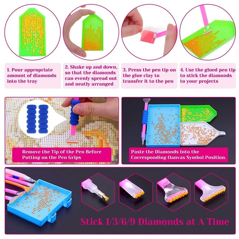 105Pcs Diamond Dažymo Rinkinį su A4 Šviesos Padas 5D Diamond Dažymo Įrankiai ir Dažų Priedai Deimantiniai Tapyba 1