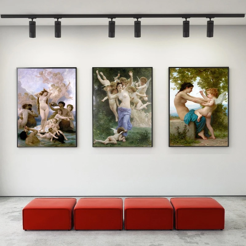 Garsaus Prancūzijos Naujas Klasikinio William Adolphe Bouguereau Daina Angelai Drobės Pianting Plakatai ir Spausdina Sienos Meno Nuotrauką 5