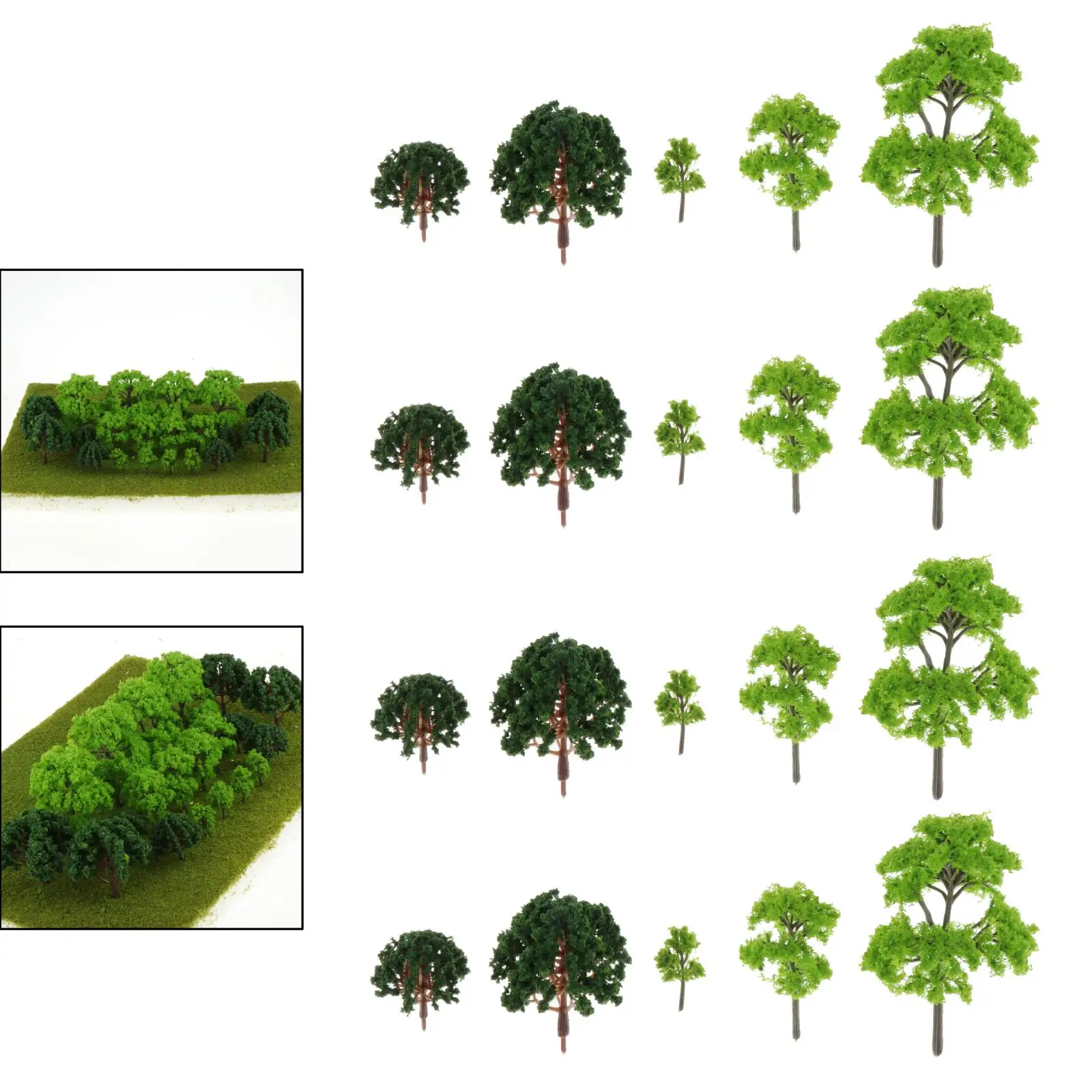 Dirbtinis 20pcs Geležinkelio Medžių Dekoracijos Modelis Žalia Banyan Architektūra, Medžio Miniatiūriniai 1/100 Amatų Projektams Kraštovaizdžio Dekoras 4