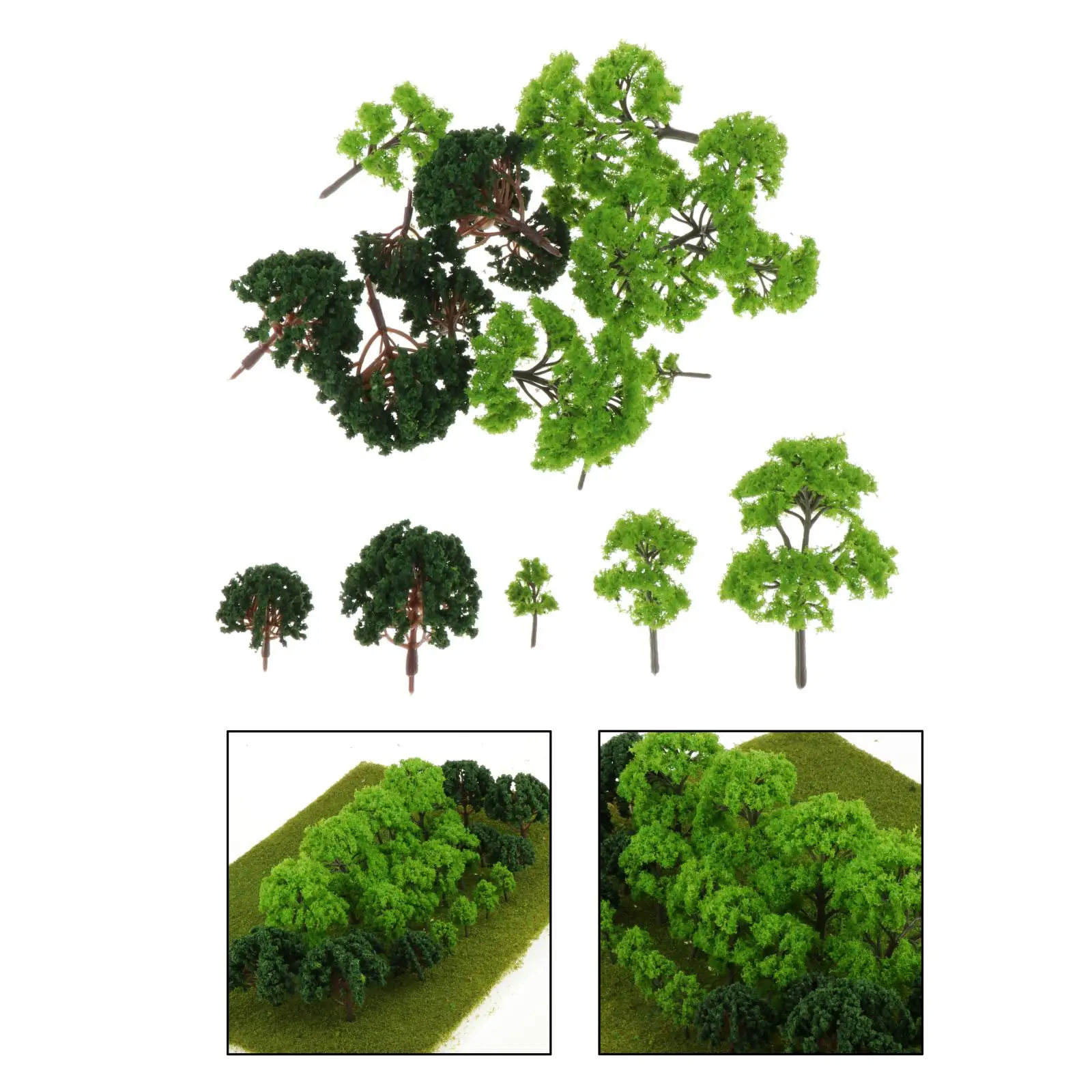 Dirbtinis 20pcs Geležinkelio Medžių Dekoracijos Modelis Žalia Banyan Architektūra, Medžio Miniatiūriniai 1/100 Amatų Projektams Kraštovaizdžio Dekoras 5