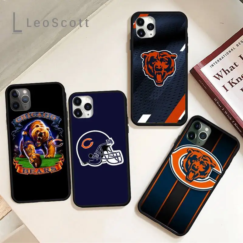 Chicago Bears rugby phone case for iPhone 11 12 pro XS MAX 8 7 6 6S Plus X 5S SE 2020 XR Soft silicone 4