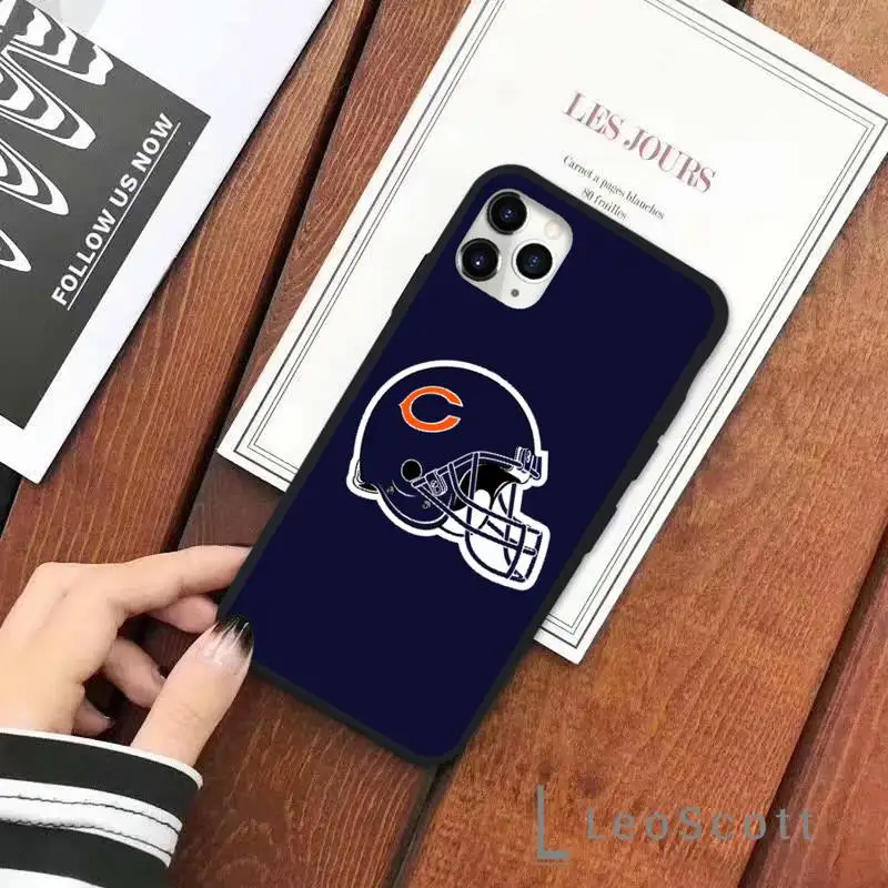 Chicago Bears rugby phone case for iPhone 11 12 pro XS MAX 8 7 6 6S Plus X 5S SE 2020 XR Soft silicone 5