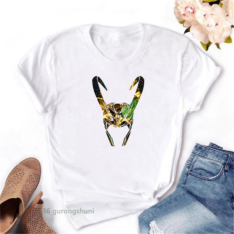 Naujas Loki Dievas Išdaigas, Grafikos Spausdinimo T Shirts Moteris Marškinėliai Moterų Drabužiai Harajuku Streetwear Vasaros Viršūnes Atsitiktinis 1