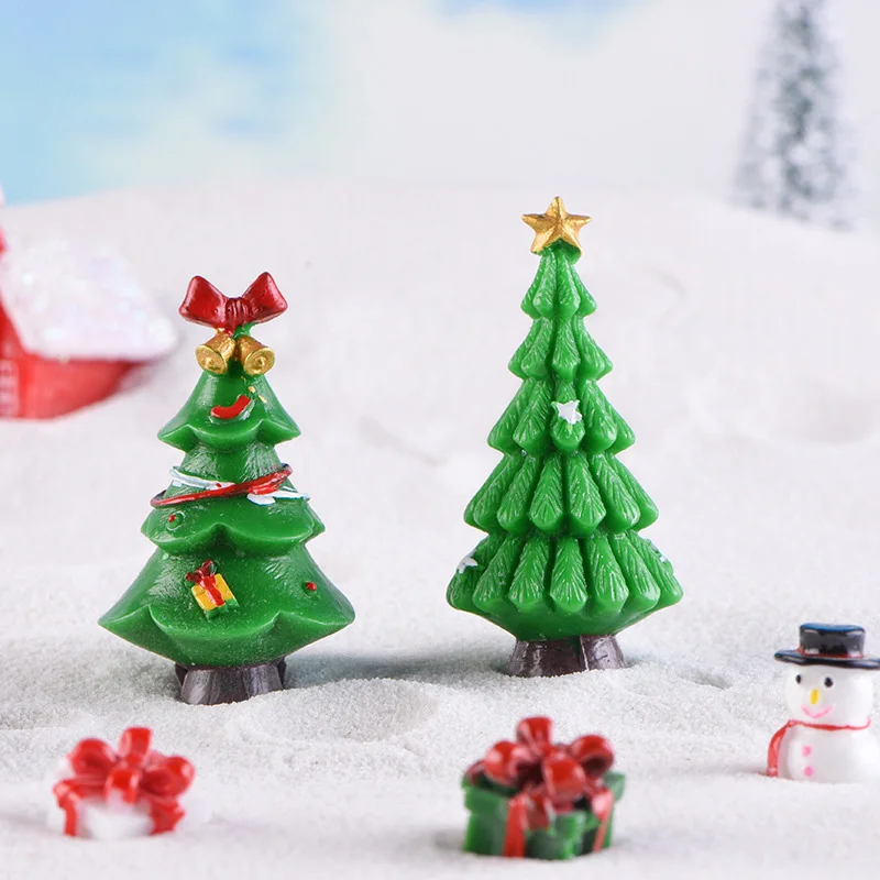 Naujas Kalėdų Žalią Medį veiksmų Skaičiai Lėlių Miniatiūrinės Statulėlės Sode Lėlių namelio Apdaila 