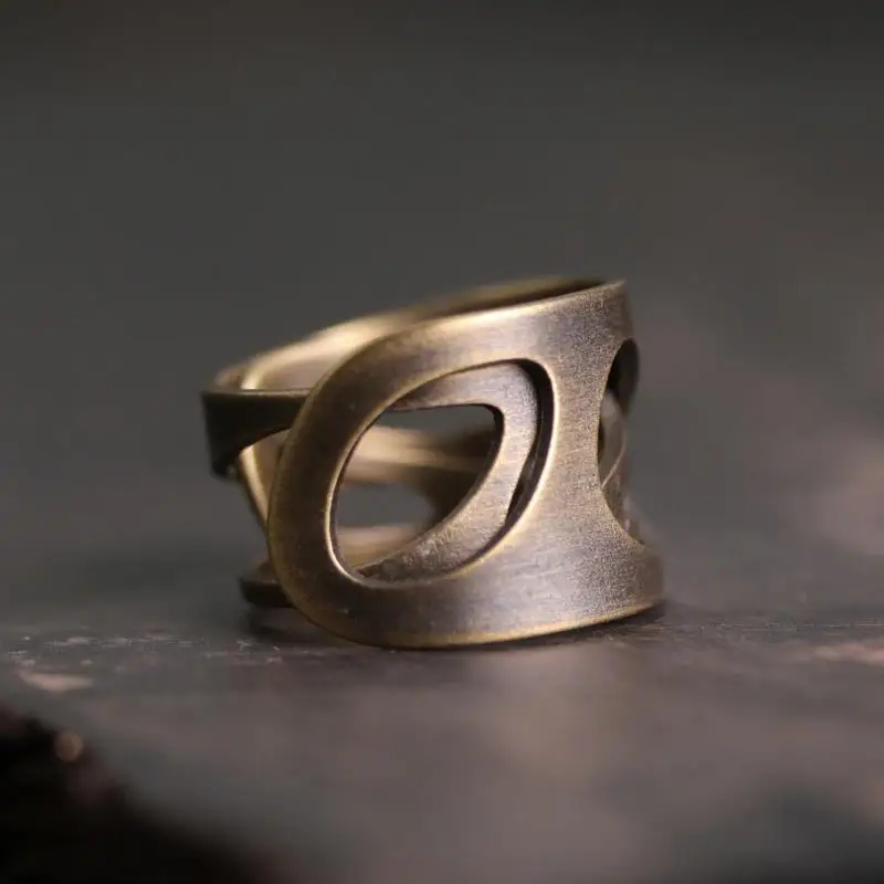Originalus dizainerio pasisekė tuščiaviduriai procesas atidaryti žiedas liejinio modelio Kinijos retro šviesos prabanga žavesio moterų sidabro papuošalai 3