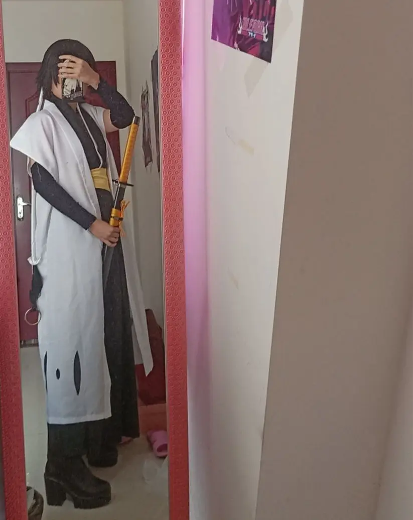 [Juokingi] 100cm Cosplay, Anime Bleach ginklas Tousen Kaname medinis Kardas Katana modelis Kostiumas šalis Anime rodo Japonijos samurajų kardu 1