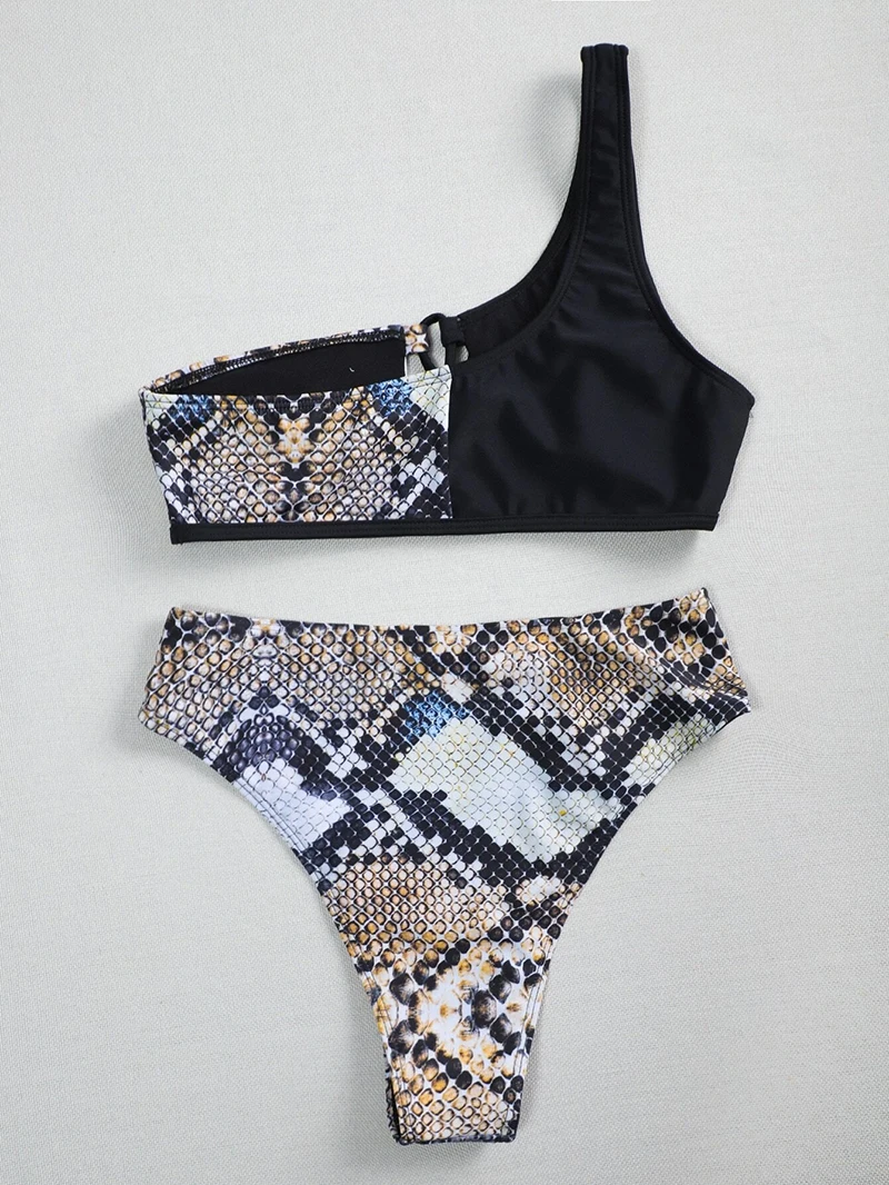 2021 Nauja Peties Push up Bikinis Seksualus Serpentine Sujungimas Moterų maudymosi kostiumėlį Aukšto Juosmens maudymosi Kostiumėliai Moterims, maudymosi kostiumas, Paplūdimio drabužiai 1