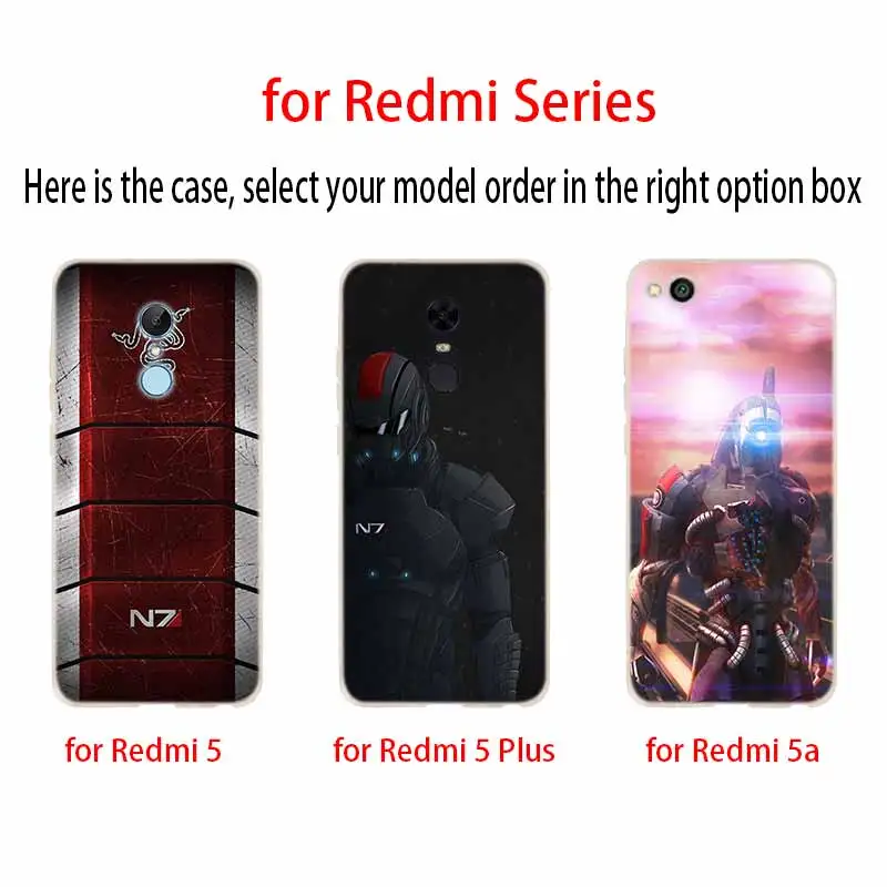 N7 Mass Effect Mados Minkštos TPU Case For Xiaomi Redmi Pastaba 10 9 8 7 6 5 Pro Max 10S 9S 9T 8T note10 Dangtis 0