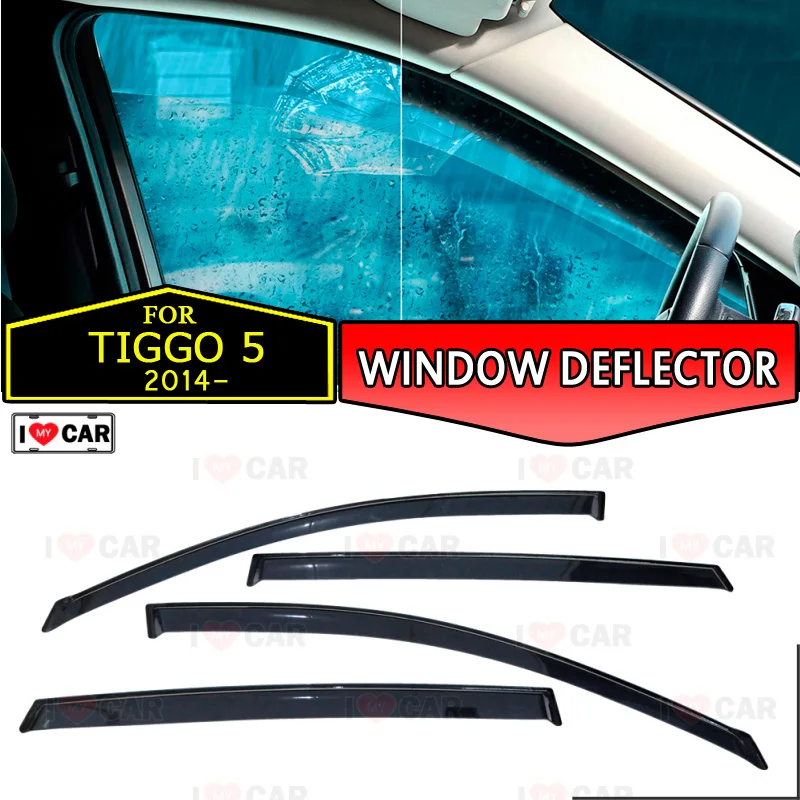 Lango deflektorius, skirtas Chery Tiggo 5 - automobilio lango kreiptuvas vėjo guard ventiliacijos saulės, lietaus skydelis padengti automobilio stiliaus dekoro 0