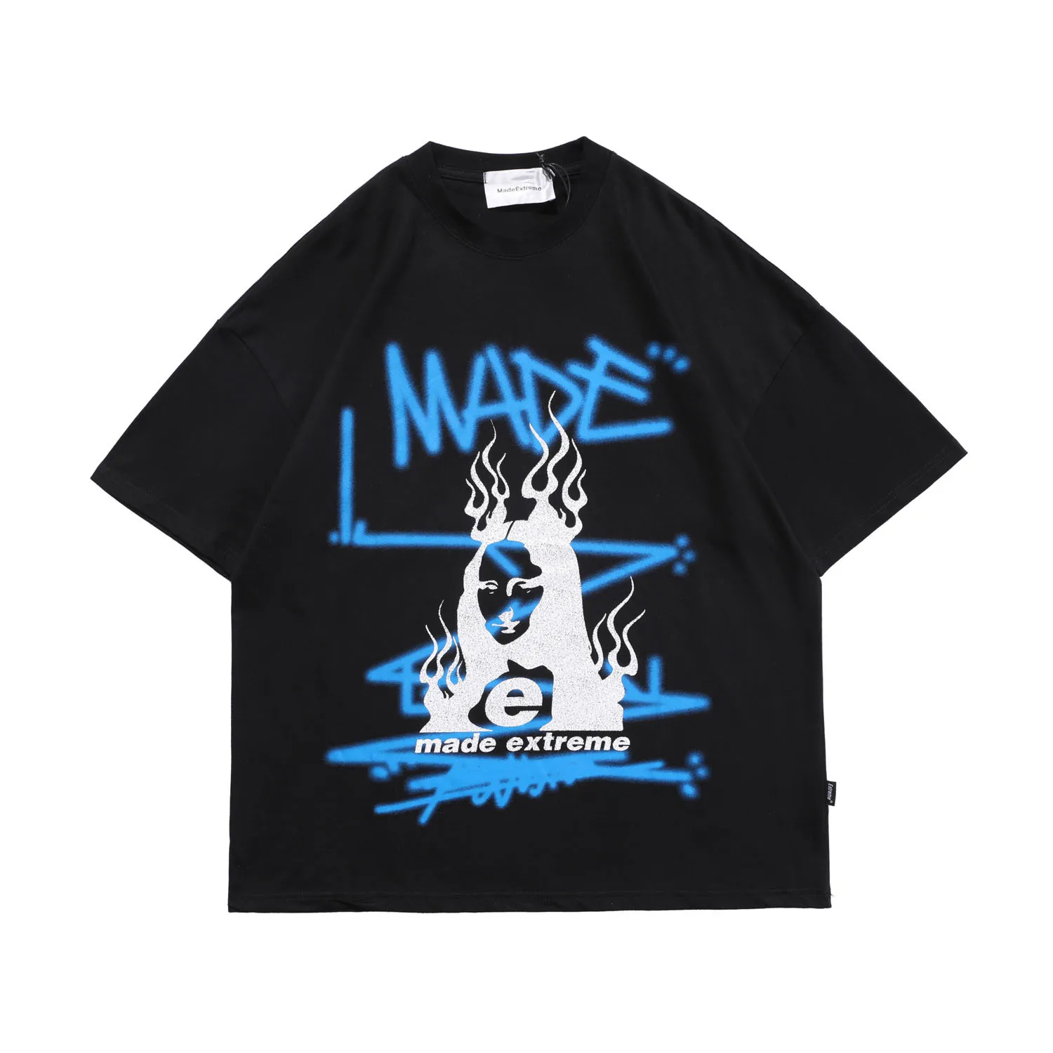 MADEEXTREME Mona Lisa T-Shirt Streetwear Vyrų Hip-Hop 2021 Harajuku Medvilnės Atsitiktinis Vasaros negabaritinių marškinėliai topai tee 2135 5
