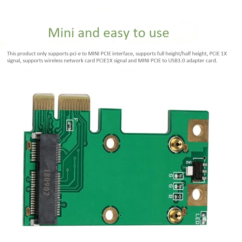 PCIE į Mini PCIE Adapter Kortele, Veiksmingas, Lengvas ir Nešiojamas Mini PCIE su USB3.0 Adapterio Plokštę 0