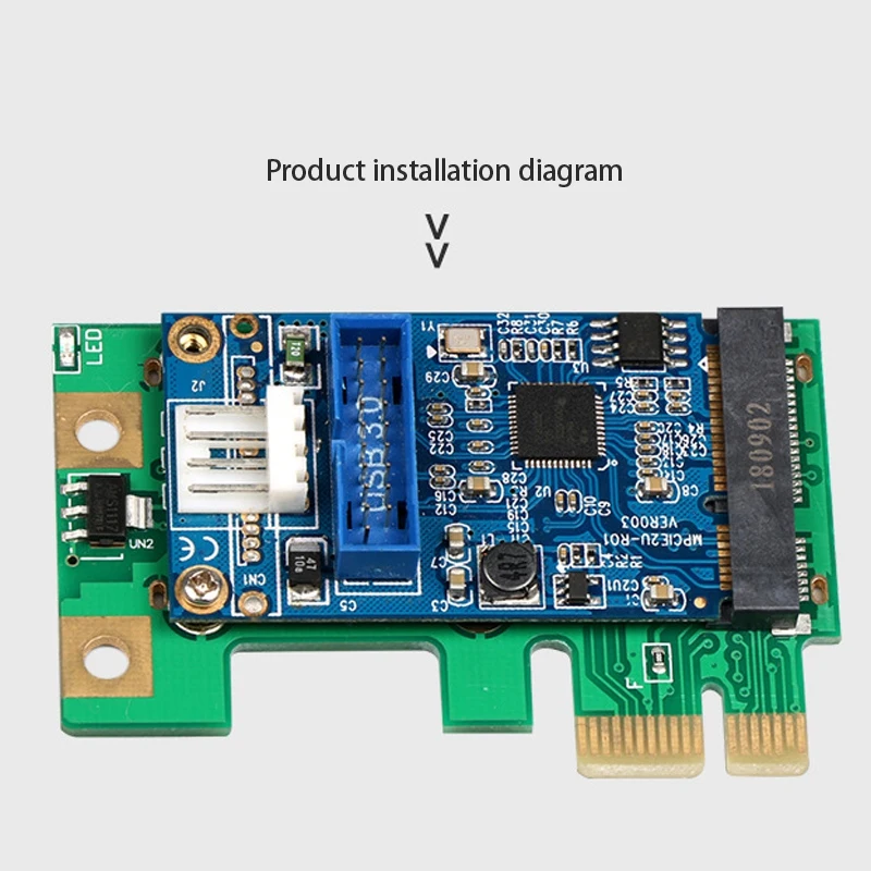 PCIE į Mini PCIE Adapter Kortele, Veiksmingas, Lengvas ir Nešiojamas Mini PCIE su USB3.0 Adapterio Plokštę 5