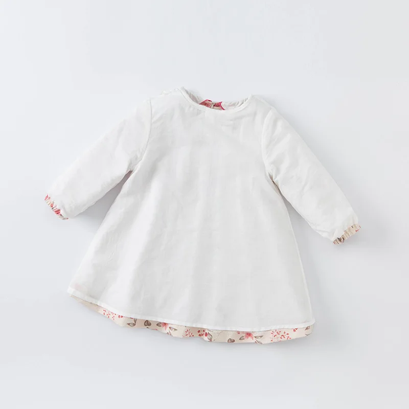 DB19023 dave bella rudenį baby girl mielas lankas gėlių spausdinti suknelė vaikų mados šalis suknelė vaikams kūdikiams lolita drabužiai 1