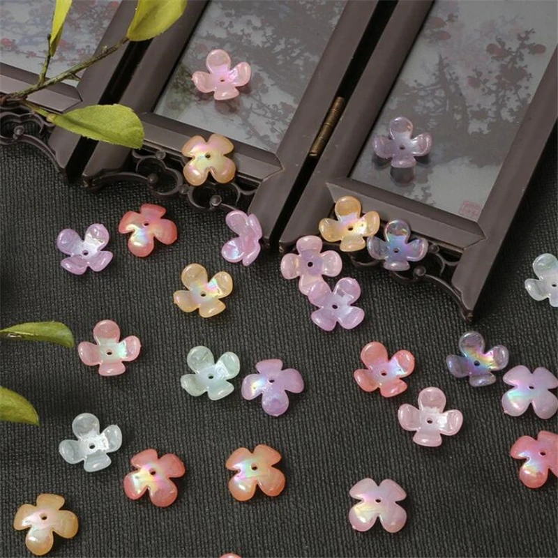 100vnt/daug naujų kūrybinių 15mm akrilo gėlių toras karoliukai jungtys 