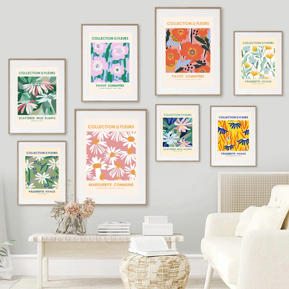 WTQ Drobės Tapybos Retro Plakato Marguerite Gėlių Rinkoje, Laukinių Augalų Šiaurės Plakatai Matisse Sienos Nuotraukas Gyvenimo Kambario Dekoro 3
