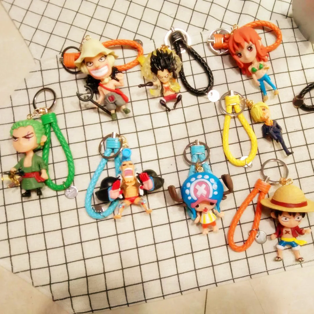 3D PVC Keychain Veiksmų Vienas Gabalas Luffy Zoro Sanji Paveikslas Modelis, Žaislų Krepšys Pakabukas Vienas Piec Anime Pav Key Finder Gerbėjų Dovanos 0