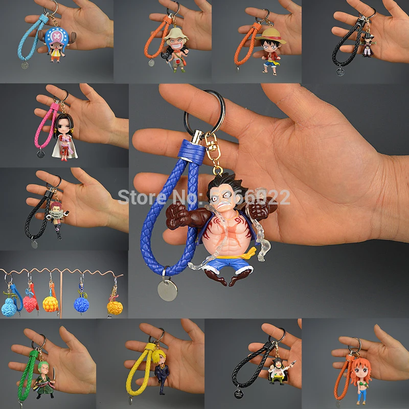 3D PVC Keychain Veiksmų Vienas Gabalas Luffy Zoro Sanji Paveikslas Modelis, Žaislų Krepšys Pakabukas Vienas Piec Anime Pav Key Finder Gerbėjų Dovanos 2